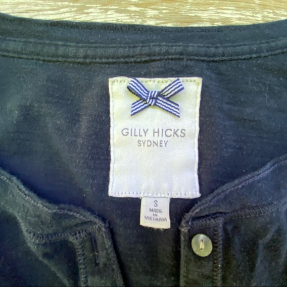 Blue Gilly Hick’s Hollister tee • 3/4” sleeves • Size S • button front pull over - Picture 2 of 7